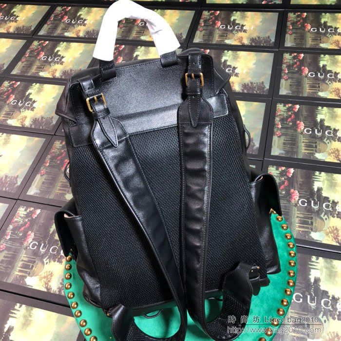 GUCCI古馳雙肩包 新款 專櫃品質 526908 進口牛皮 男款雙肩包 古奇背包 黑色  ydgq3376